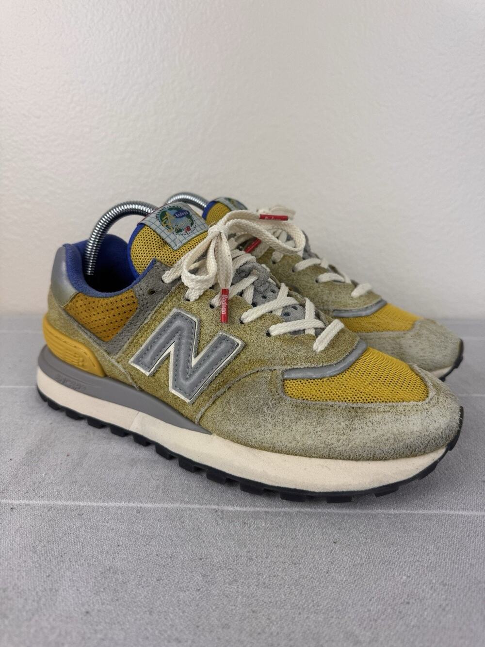 Men’s New Balance 574 Legacy Bodega Retro Athletic Running Sneakers Yellow 7.5